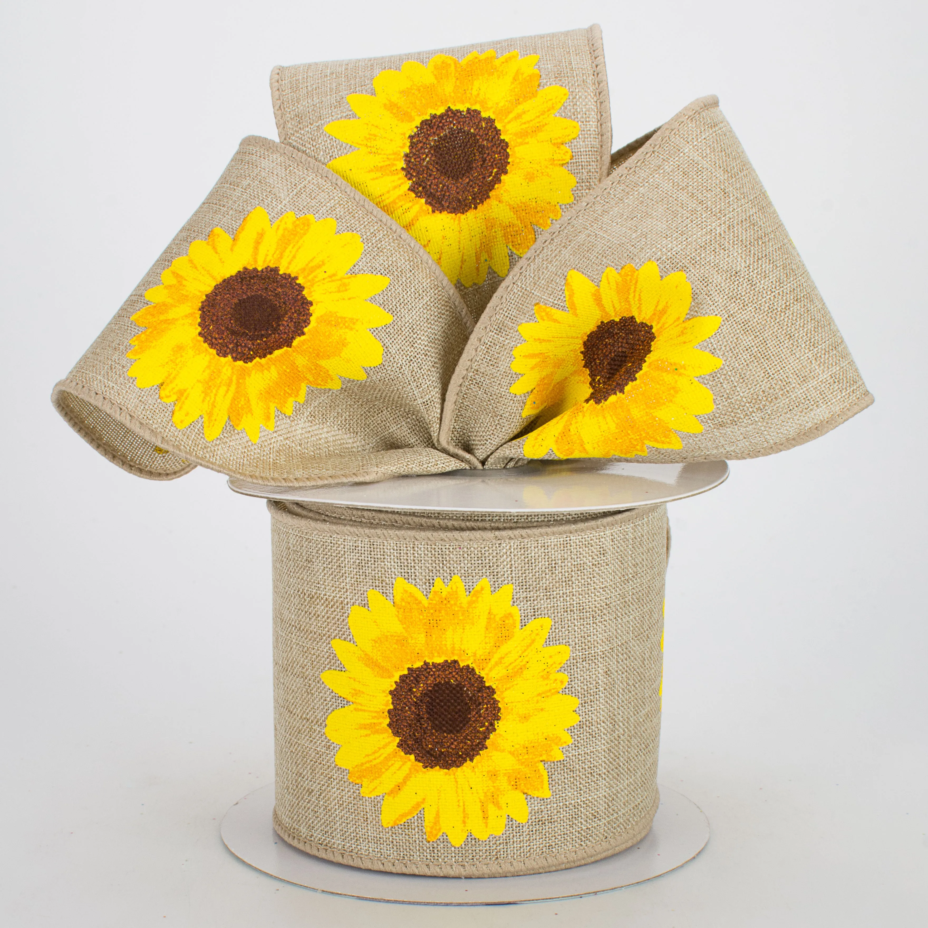 2.5" Bold Sunflower Ribbon: Natural (10 Yards)