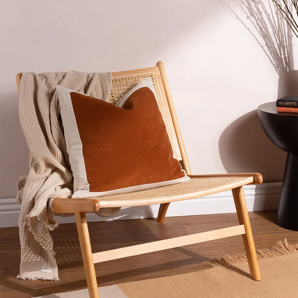 Auden Linen Velvet Cushion Pecan
