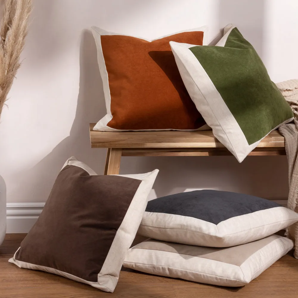 Auden Linen Velvet Cushion Pecan