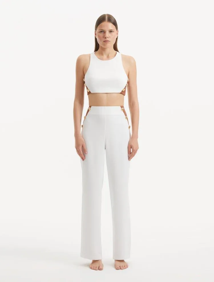 Augustine White Brown Top