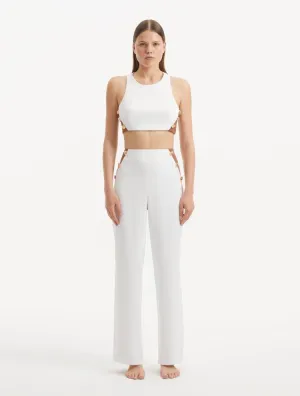 Augustine White Brown Top