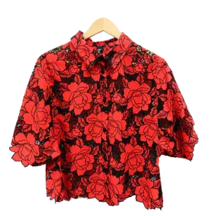 Berek Lazer Garden Shirt in Red and Black