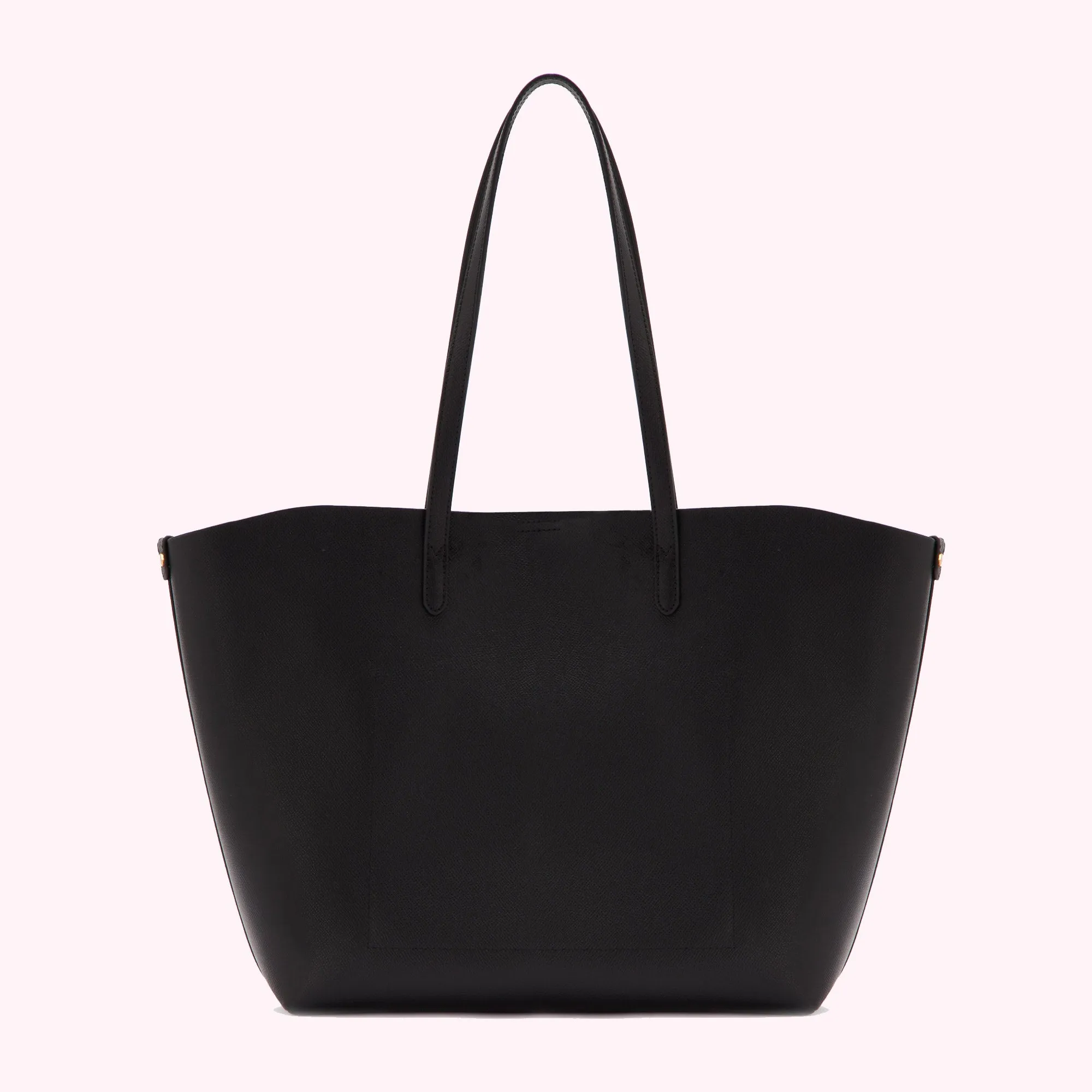 BLACK LEATHER LARGE IVY TOTE BAG