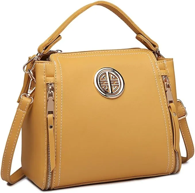 Black Shoulder/Crossbody messenger handbags for women by Miss Lulu | Made from PU leather for Travel, Dates, School