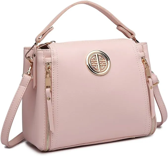 Black Shoulder/Crossbody messenger handbags for women by Miss Lulu | Made from PU leather for Travel, Dates, School