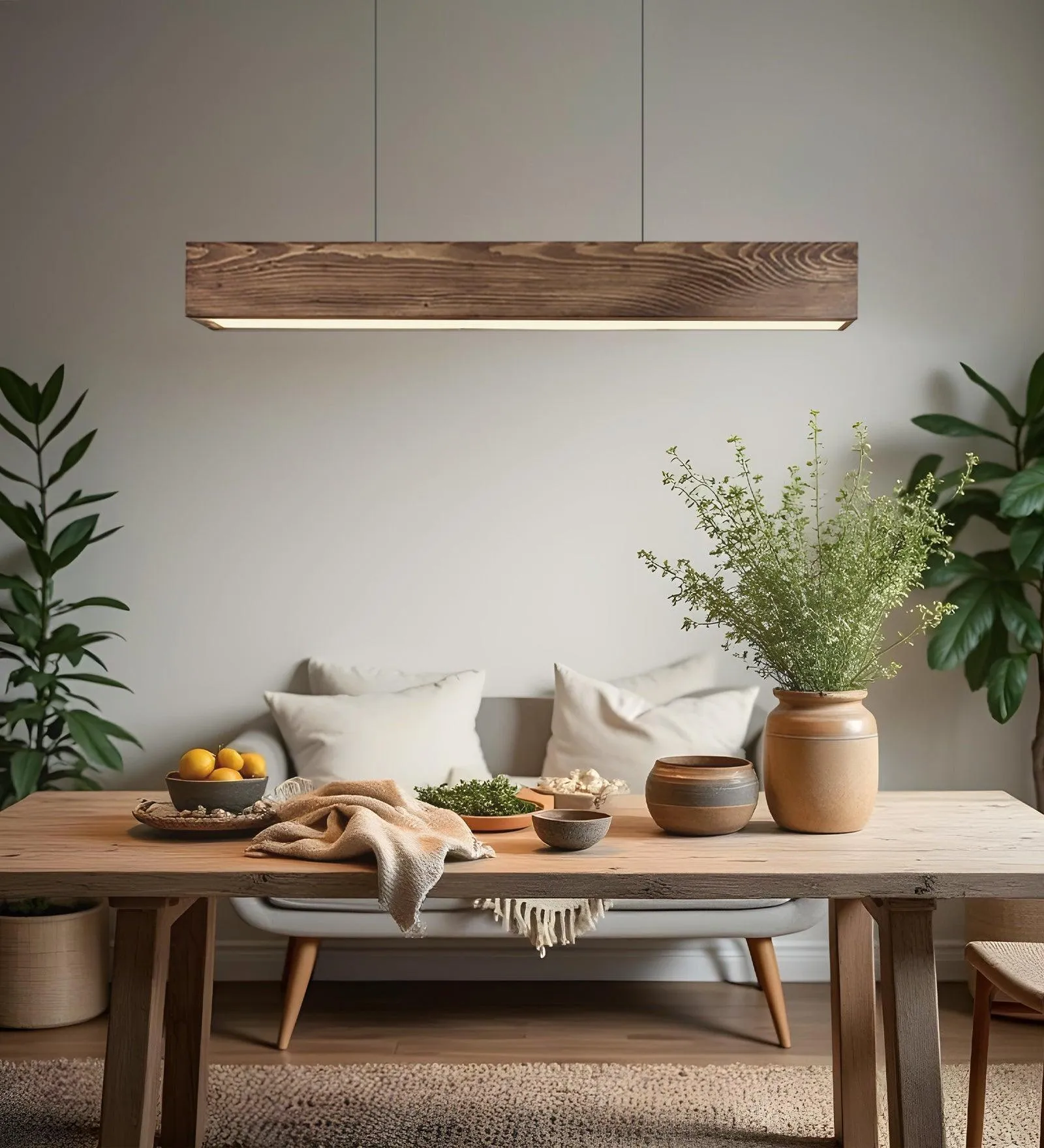 Cedar Brown Wooden Led Hanging Lamp for Home Decor | Pendant Lights