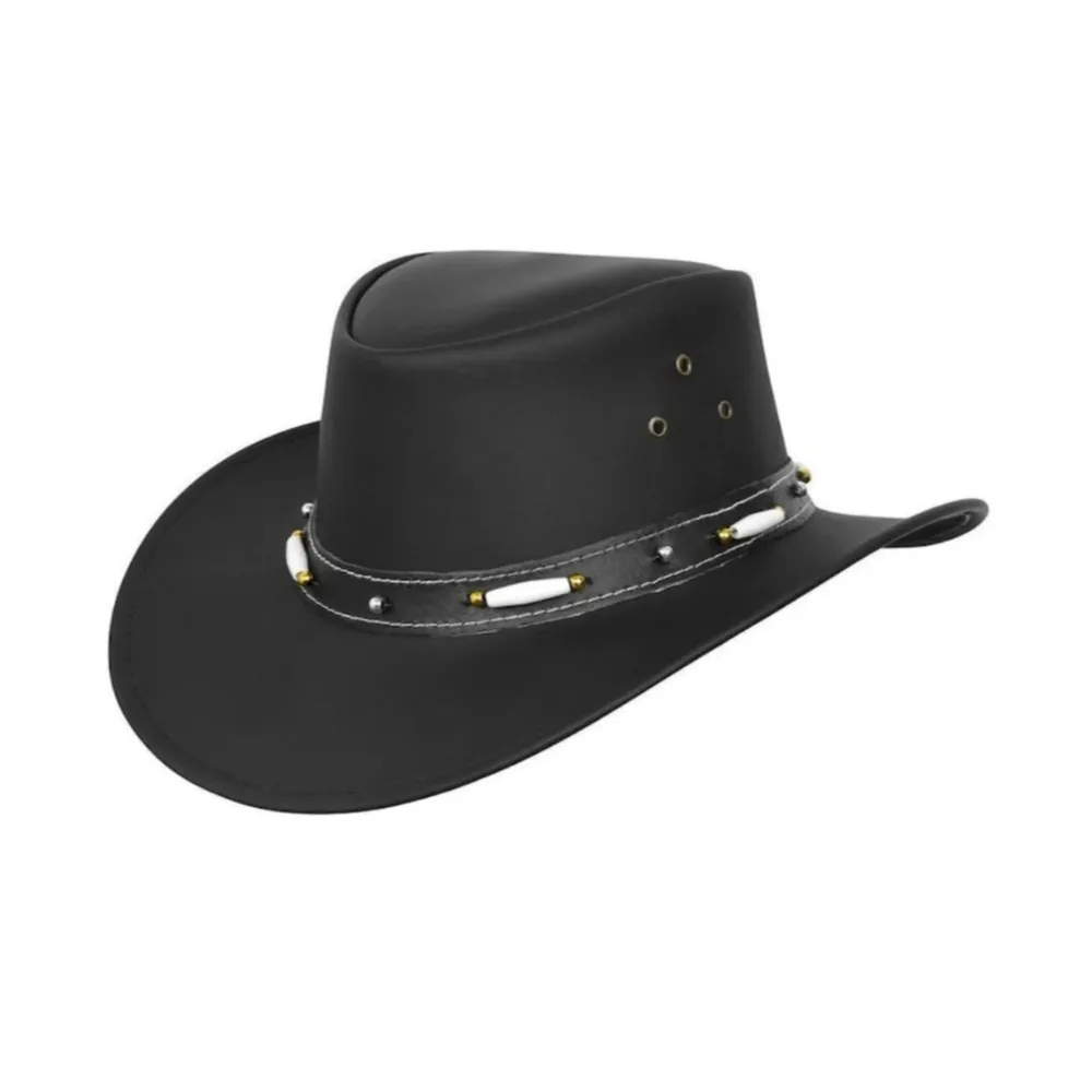 Classic Cowhide Cowboy Leather Top Hat