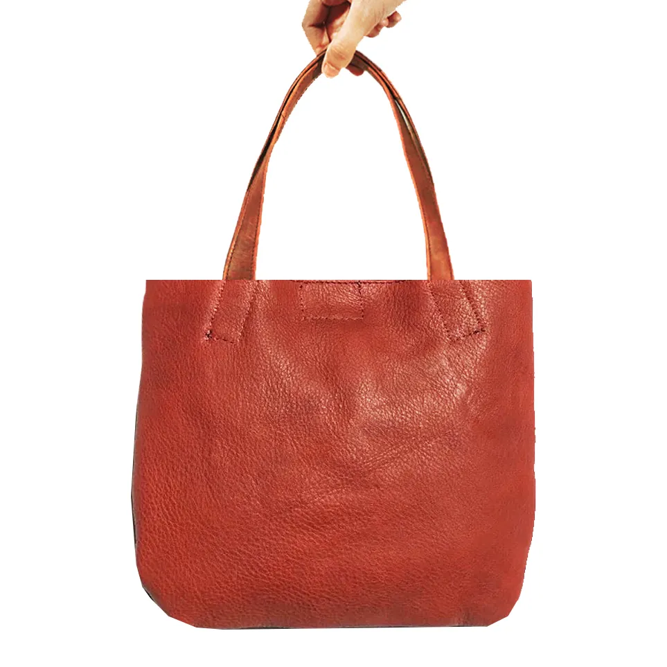 Combo of Leather Embroidery Scarlet Red Handbag & Mini Tote