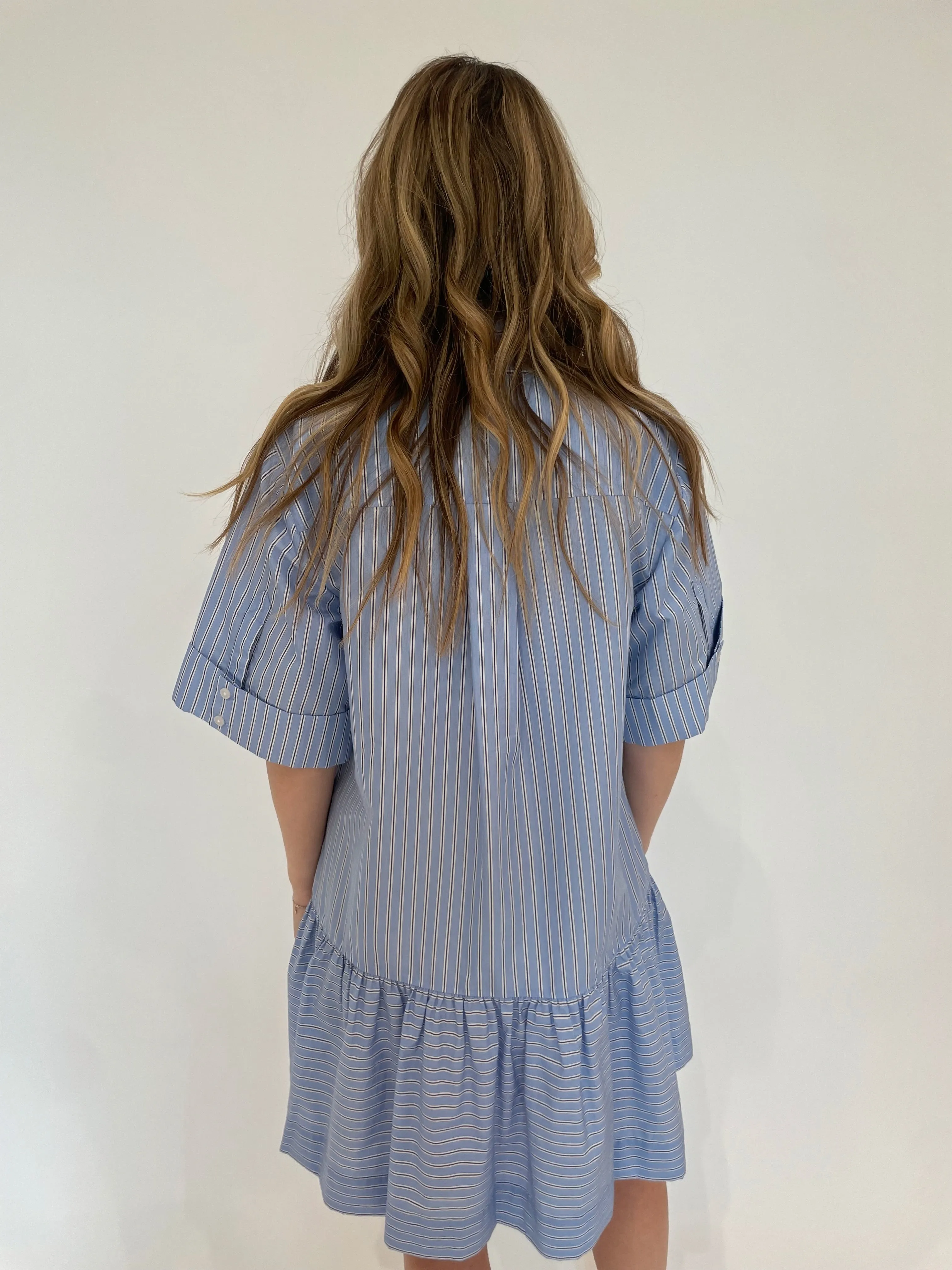 Cris Shirt Dress - Harbor Blue Stripe