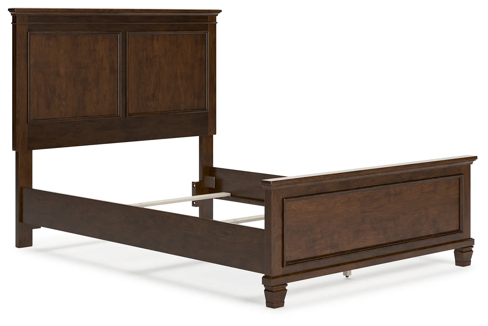 Danabrin Full Panel Bed with Mirrored Dresser and Chest in Brown