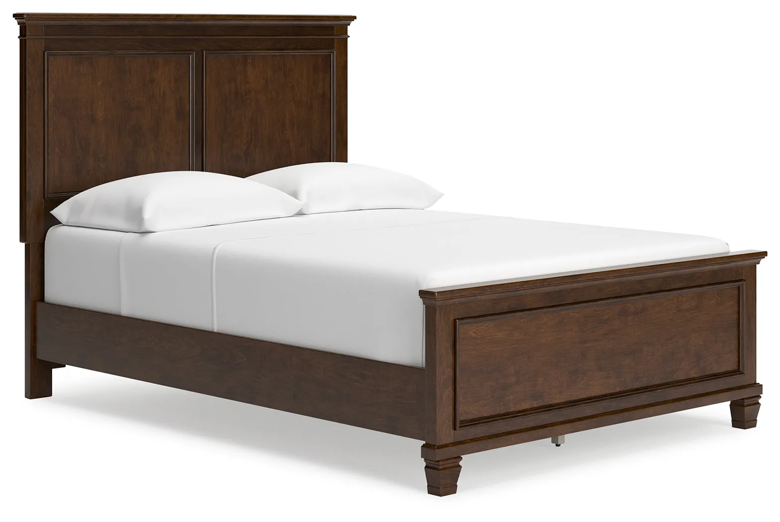 Danabrin Full Panel Bed with Mirrored Dresser and Chest in Brown