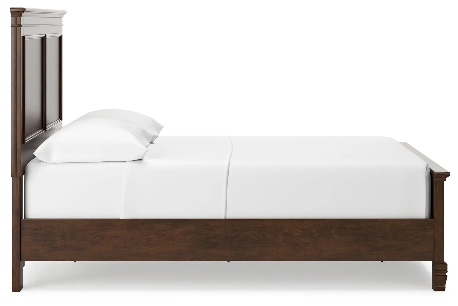 Danabrin Full Panel Bed with Mirrored Dresser and Chest in Brown