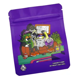 Designed Mylar Bag - Purple Buds - 12.5cm x 10cm