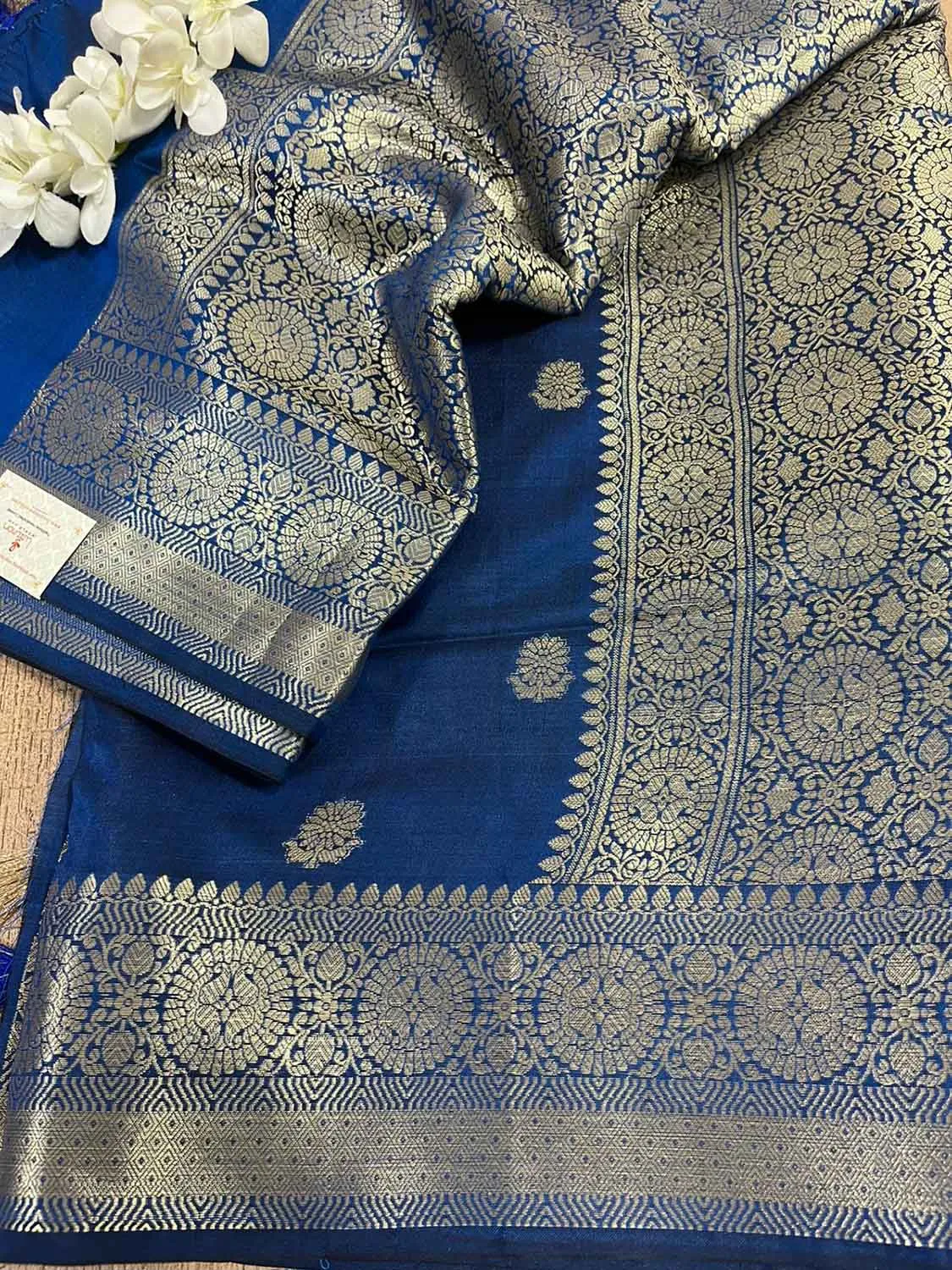 Elegant Blue Banarasi Silk Saree