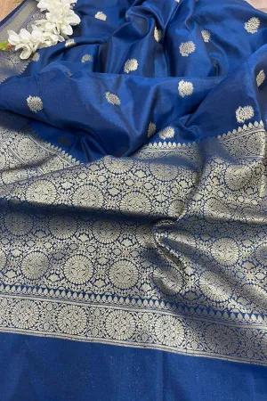 Elegant Blue Banarasi Silk Saree