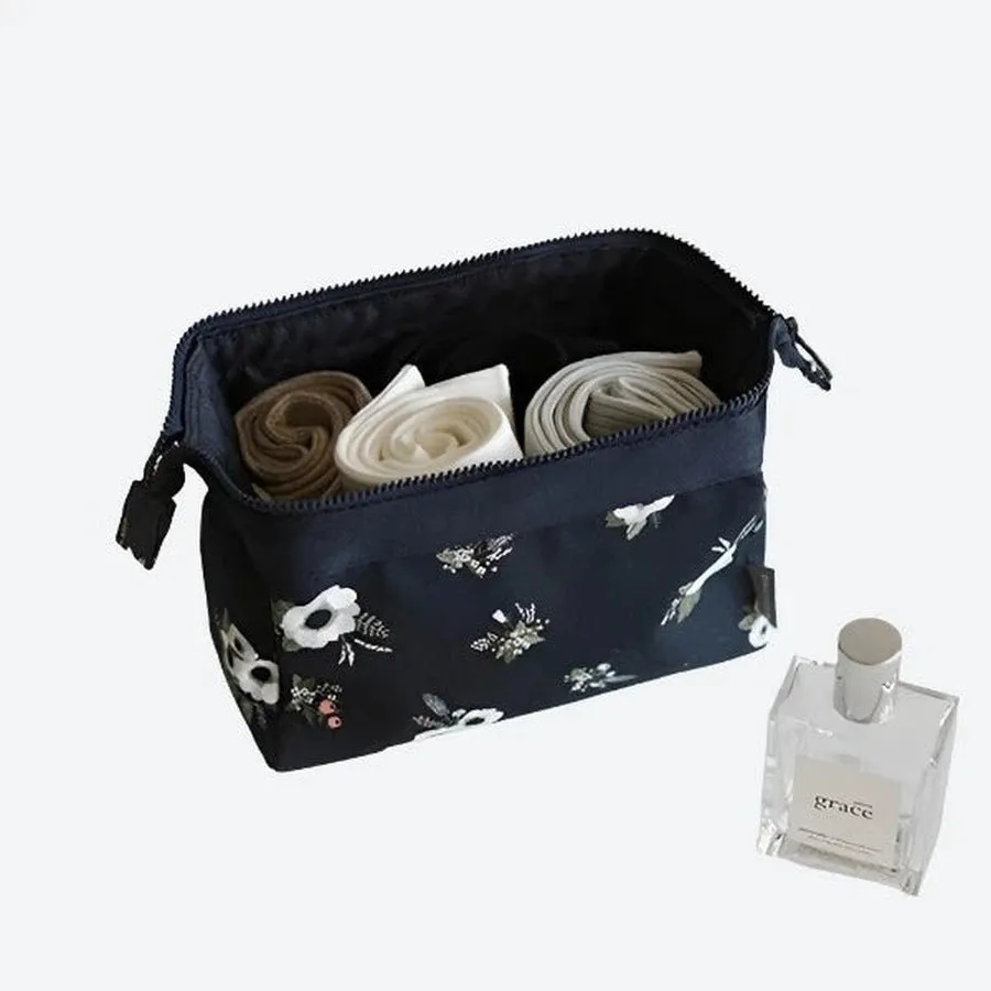 Elegant Floral Print Makeup Bags
