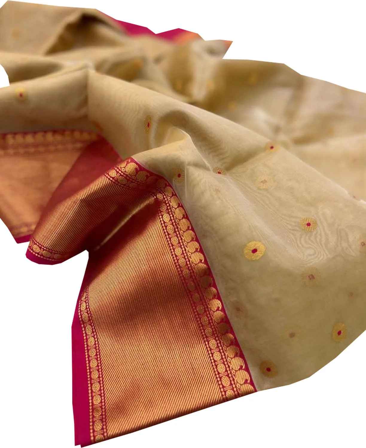 Elegant Pastel Chanderi Handloom Silk Saree: Pure Luxury
