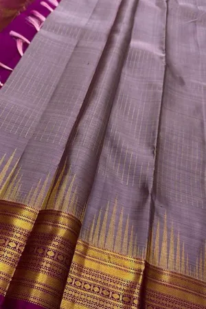 Elegant Purple Kanjeevaram Handloom Pure Silk Saree