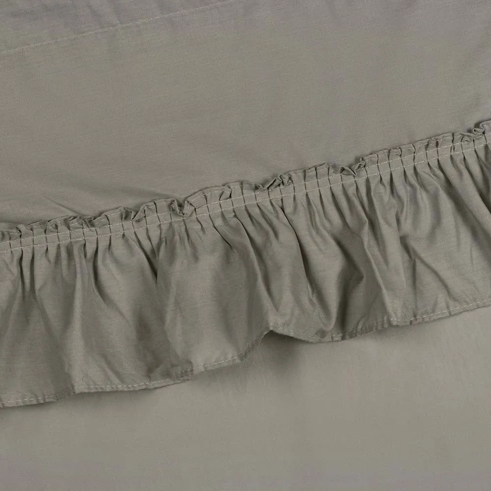 Ellis Stacey 1.5" Rod Pocket High Quality Fabric Solid Color Window Ruffled Swag 60"x38" Grey