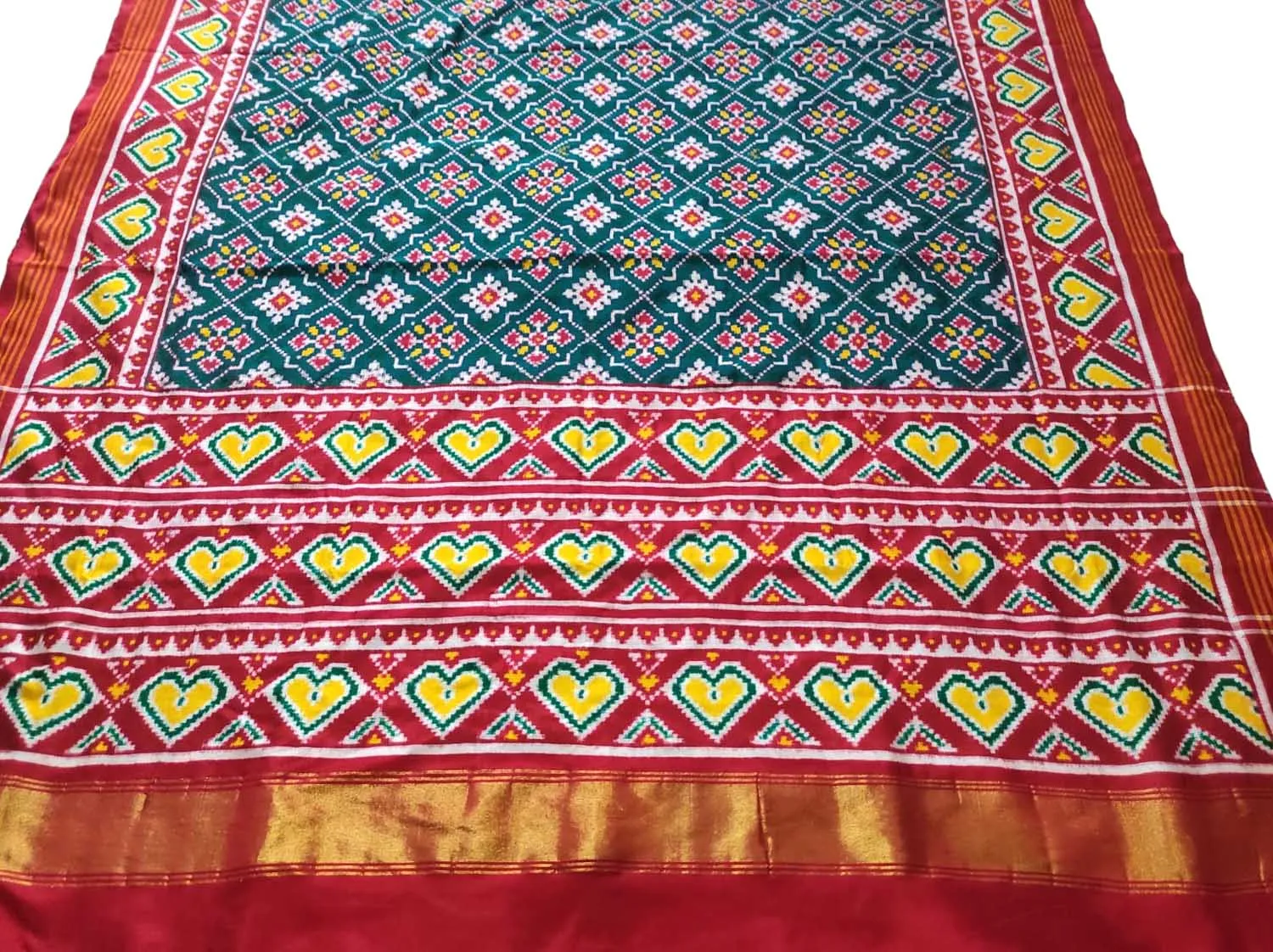 Exquisite Blue Patan Patola Handloom Double Ikat Pure Silk Saree