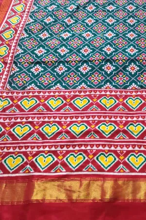 Exquisite Blue Patan Patola Handloom Double Ikat Pure Silk Saree