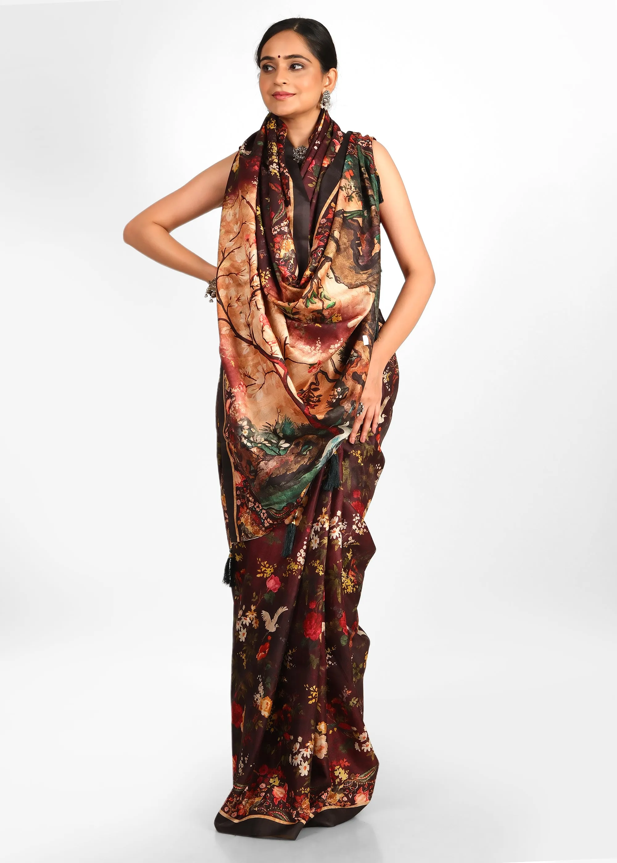 Exquisite Floral Designer Silk Saree