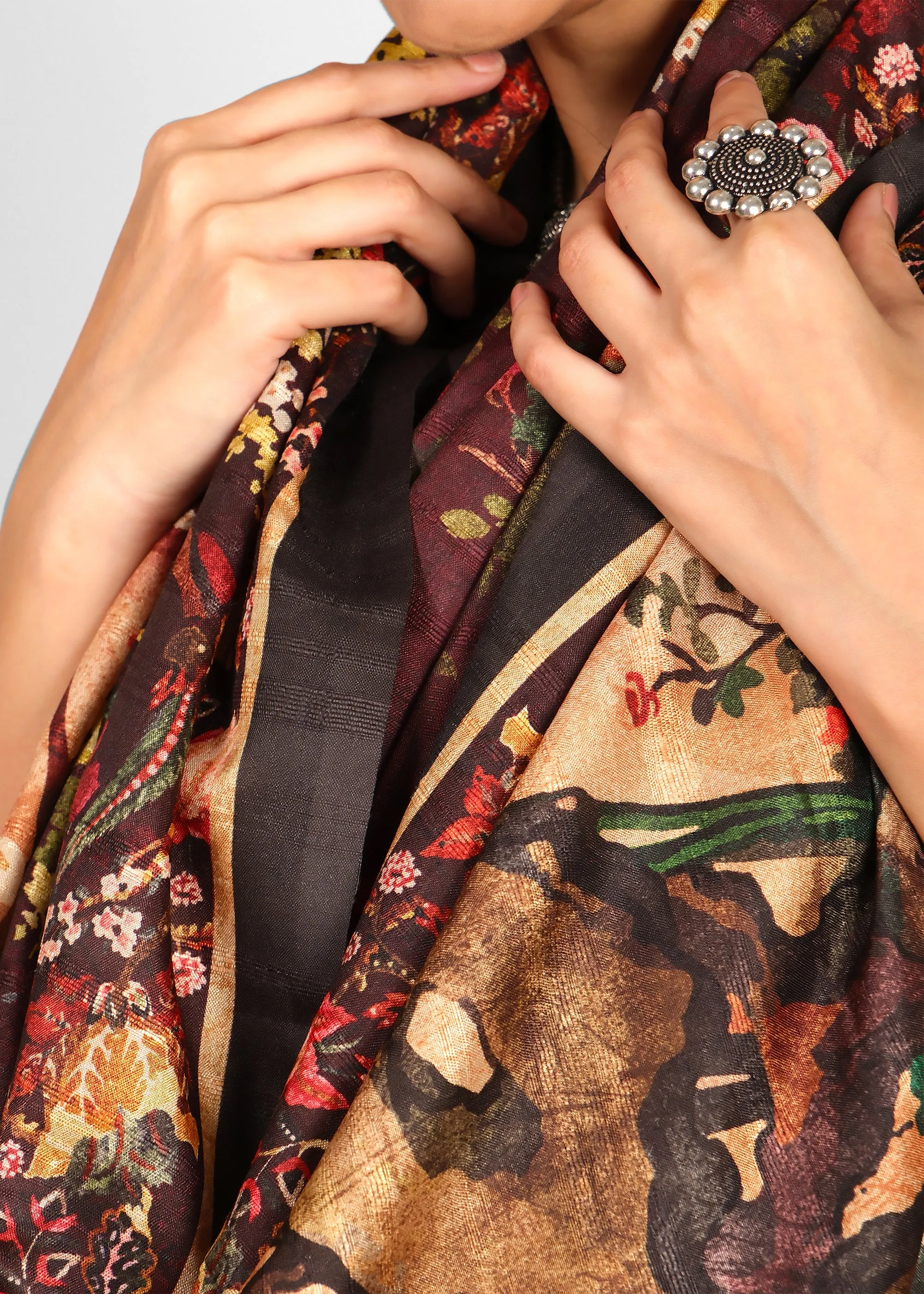 Exquisite Floral Designer Silk Saree
