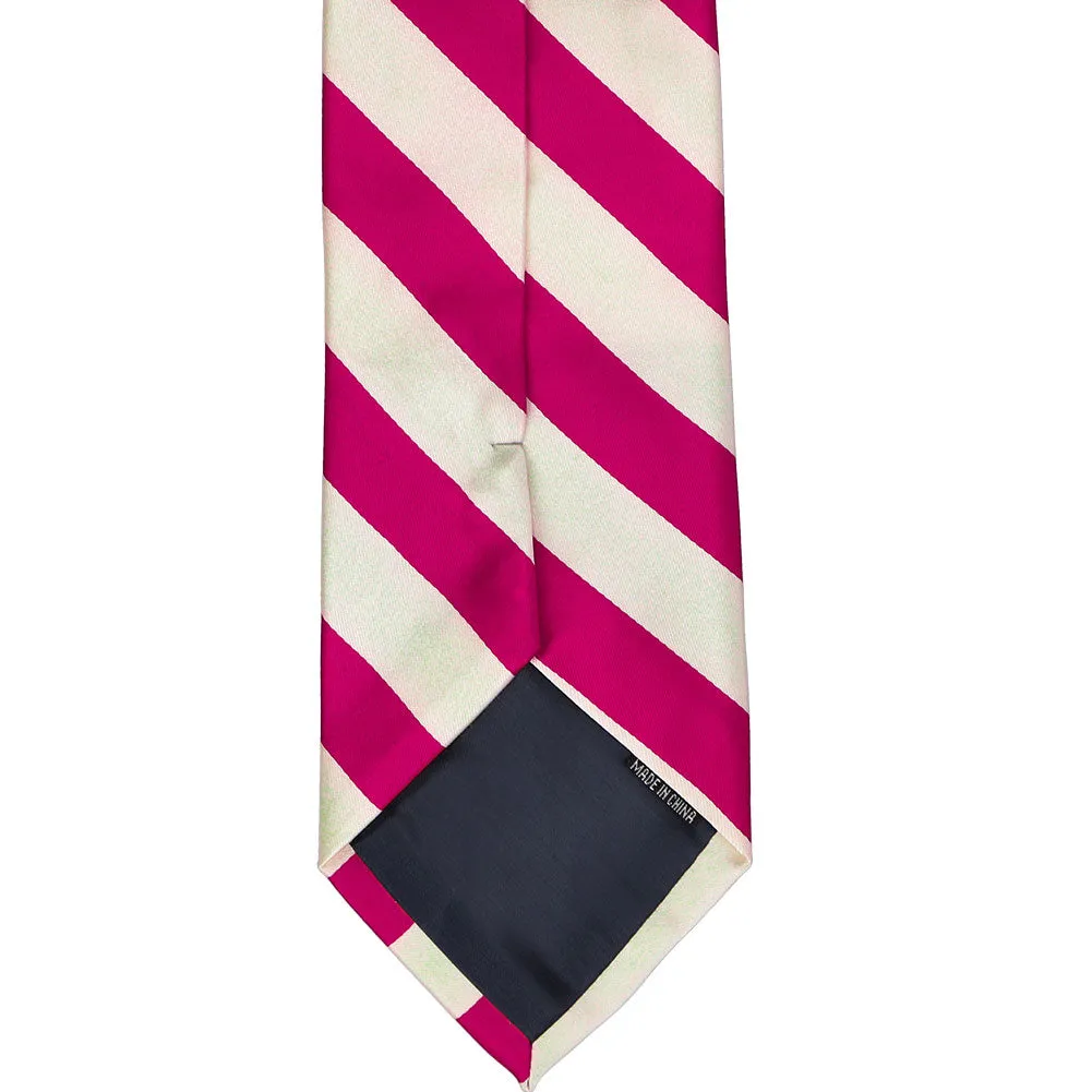 Fuchsia and Cream Striped Tie