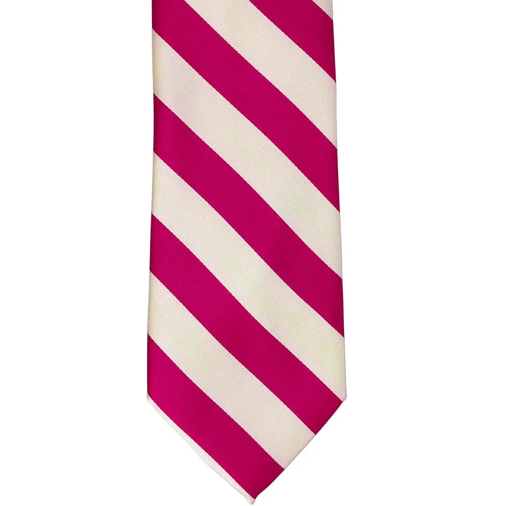 Fuchsia and Cream Striped Tie