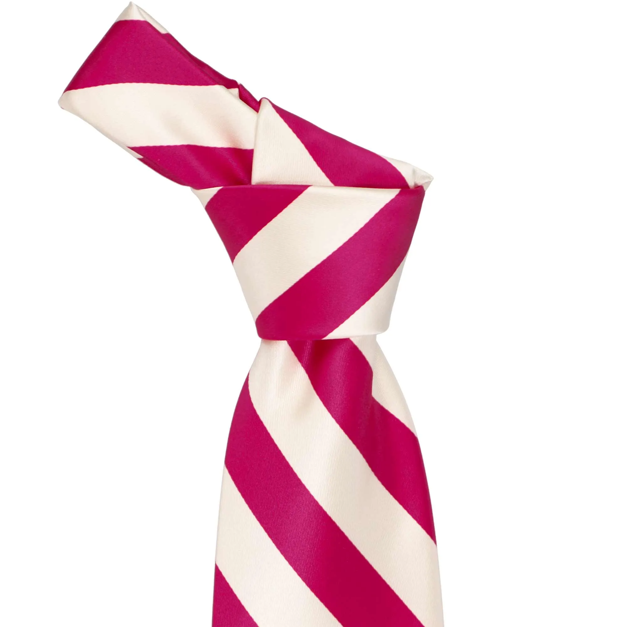 Fuchsia and Cream Striped Tie
