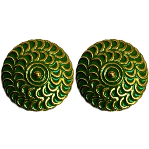 Green & Golden Designer Metal Button