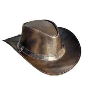 Horse Riding Cowboy Leather Top Hat