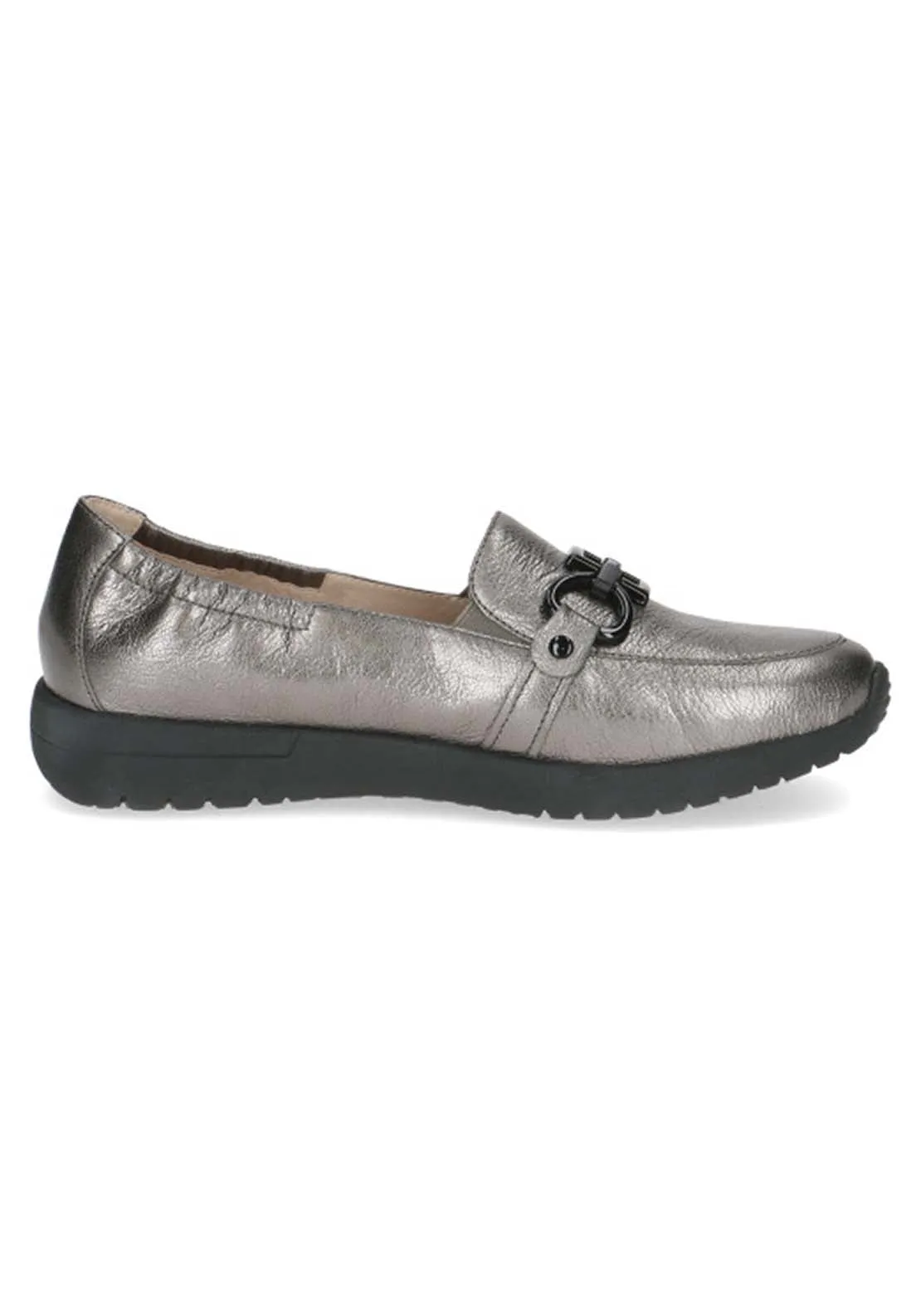 Ladies Slip On Shoe - Stone Metallic