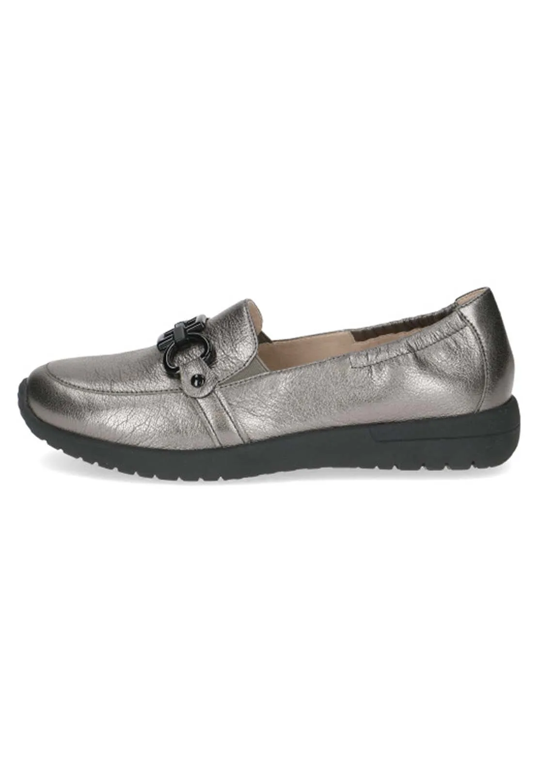Ladies Slip On Shoe - Stone Metallic