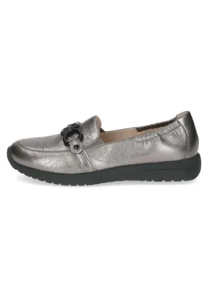 Ladies Slip On Shoe - Stone Metallic