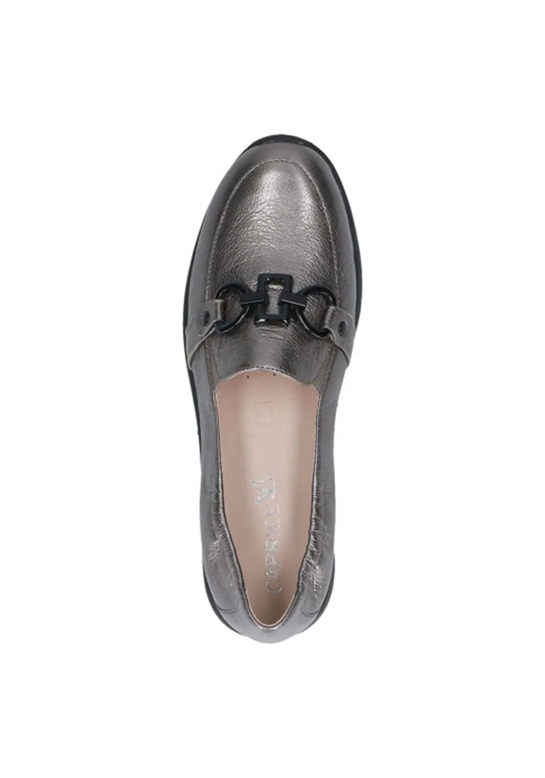 Ladies Slip On Shoe - Stone Metallic
