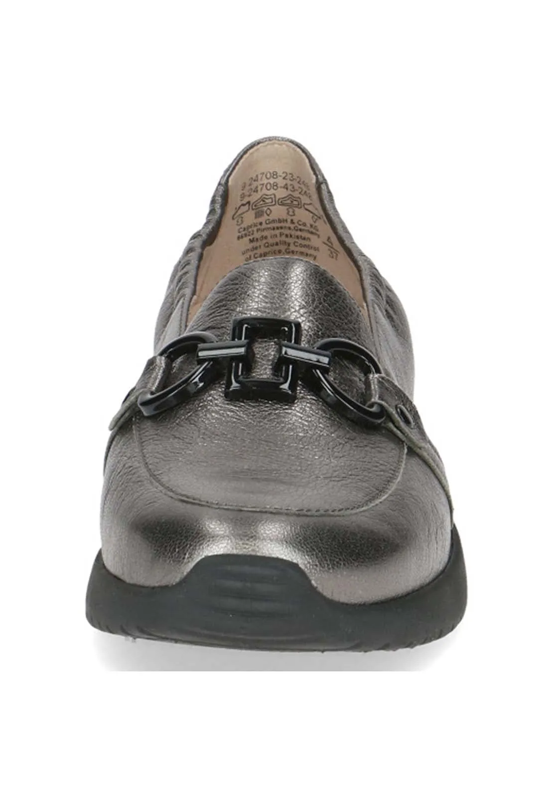 Ladies Slip On Shoe - Stone Metallic