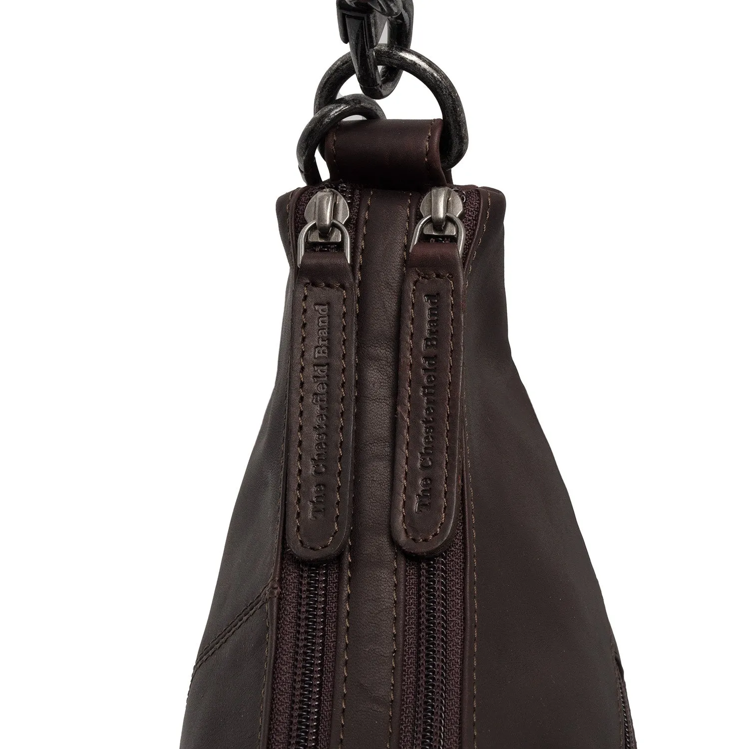Leather Shoulder Bag Brown Marle