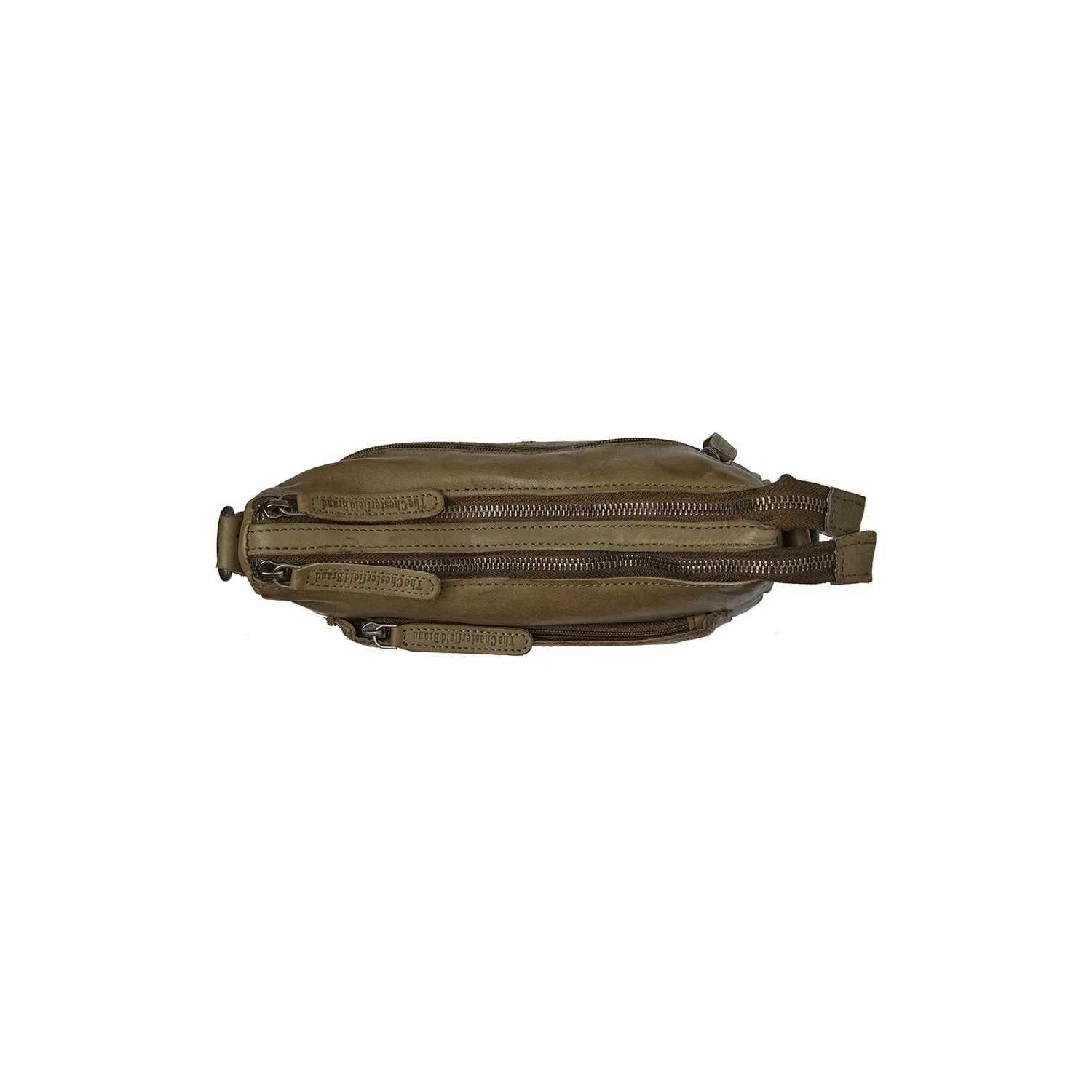 Leather Shoulder Bag Olive Green Caroline