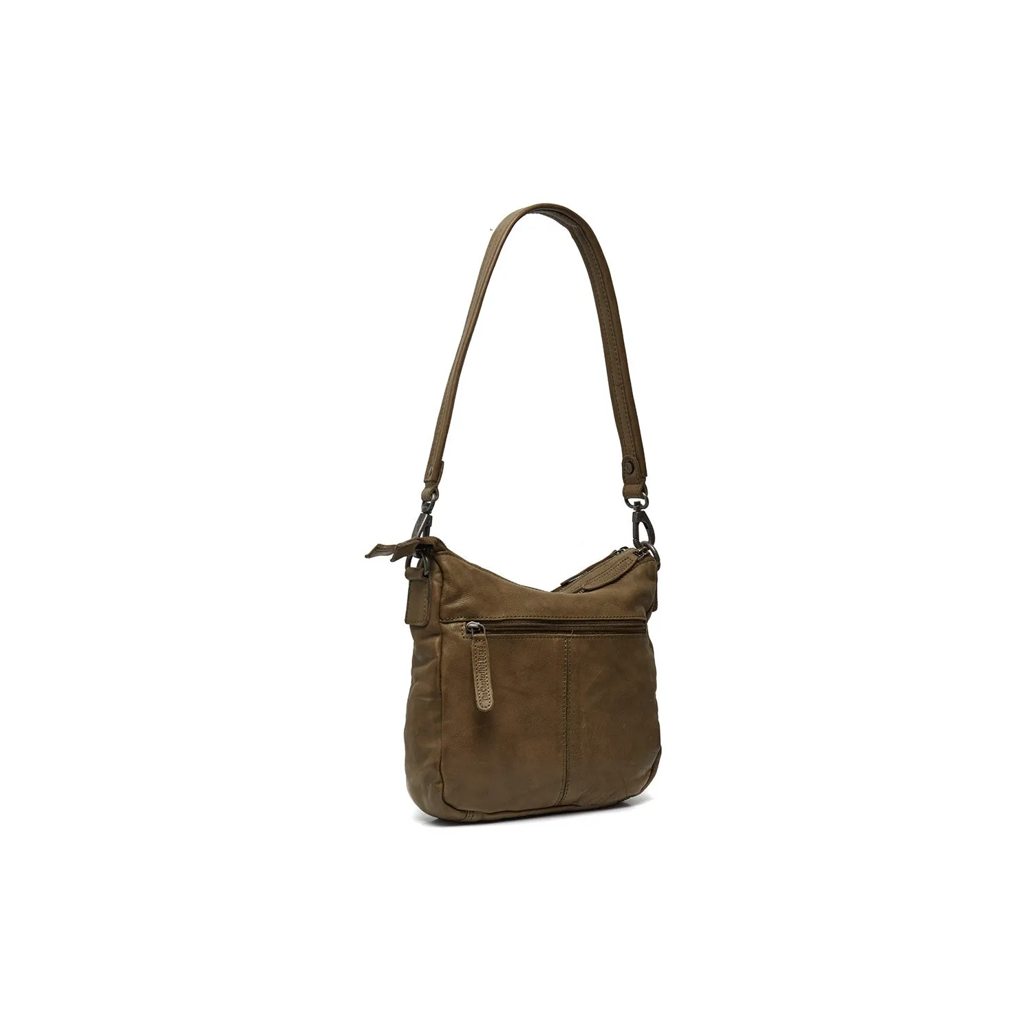 Leather Shoulder Bag Olive Green Caroline