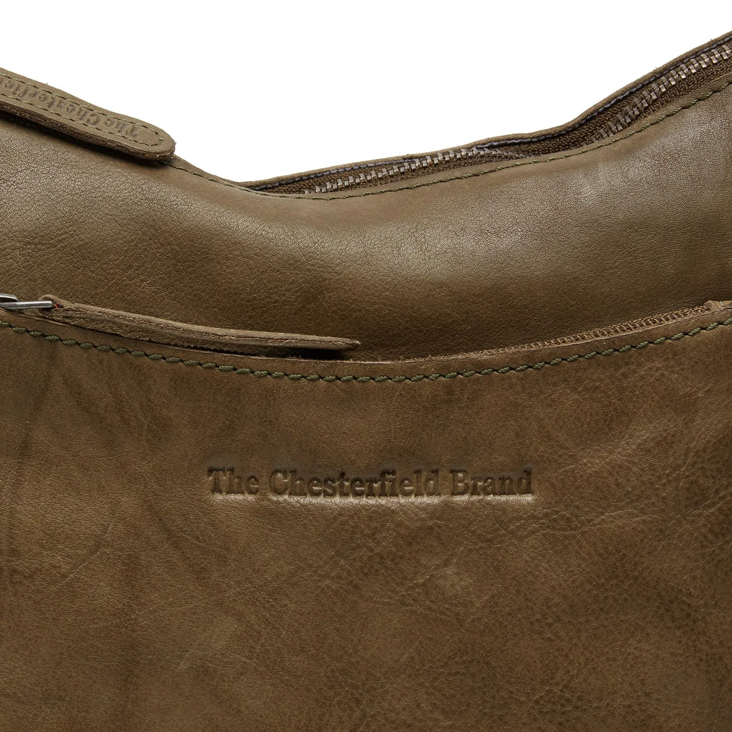 Leather Shoulder Bag Olive Green Caroline