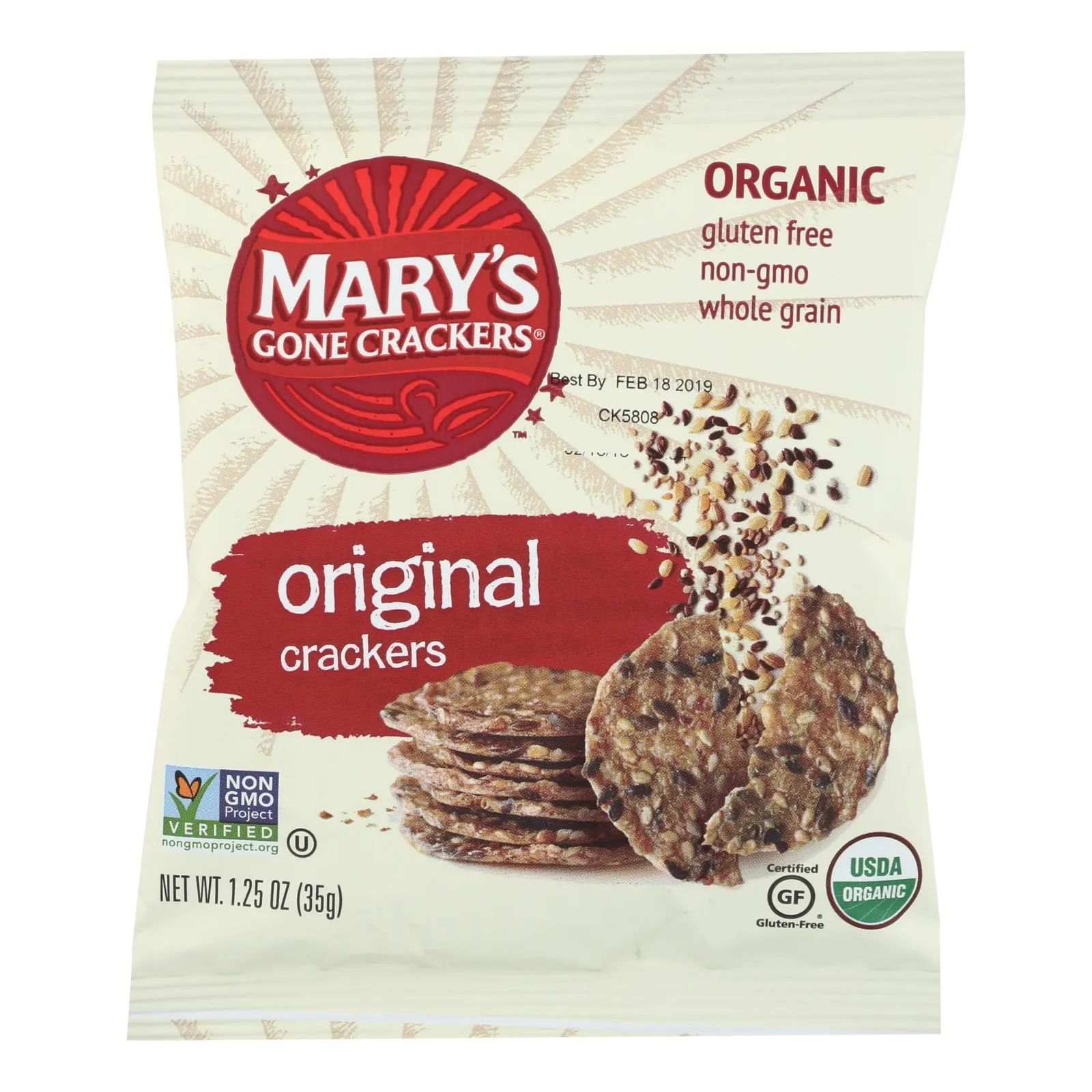 Mary's Gone Crackers Original Organic Crackers - Snack Pack