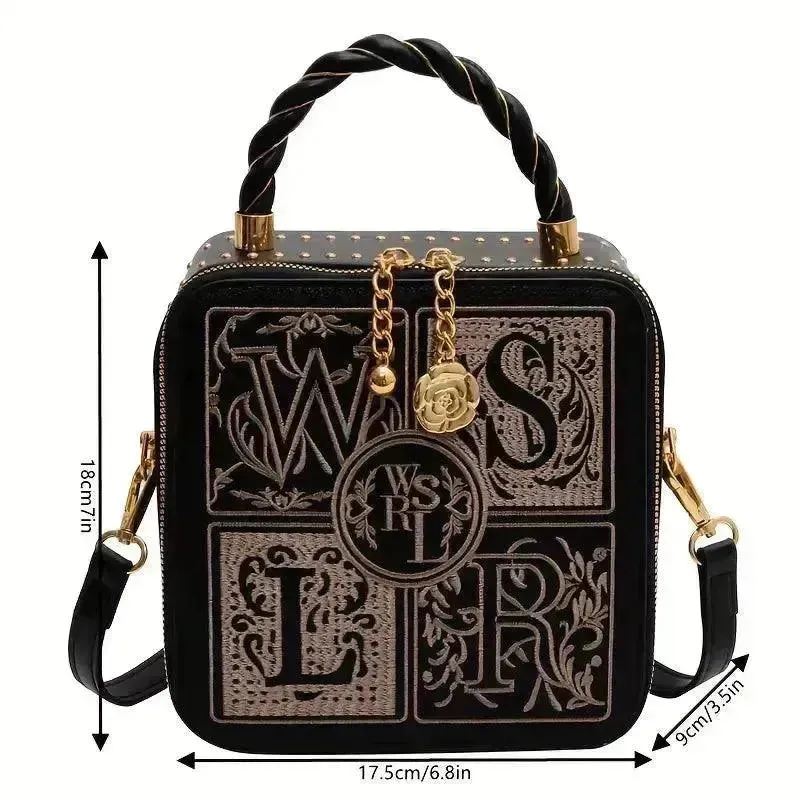 Mini Vintage Pattern Square Shoulder Bag