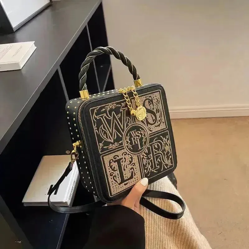 Mini Vintage Pattern Square Shoulder Bag