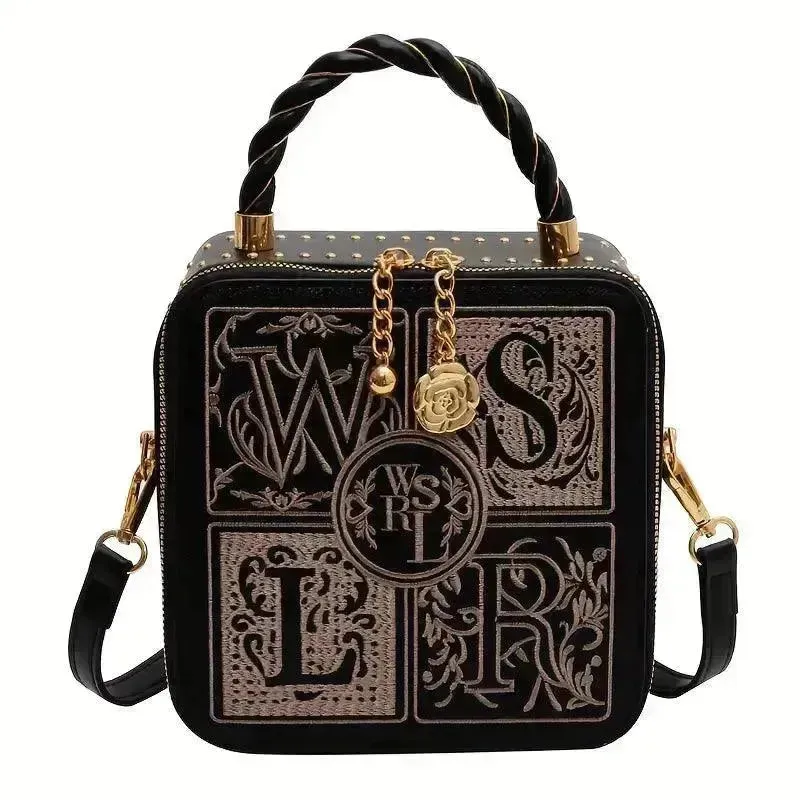 Mini Vintage Pattern Square Shoulder Bag