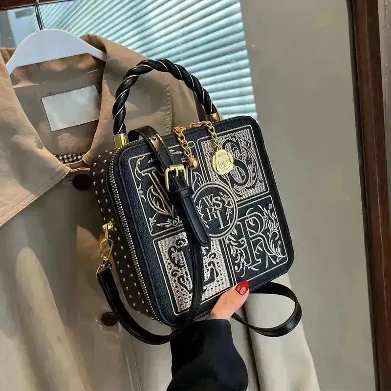 Mini Vintage Pattern Square Shoulder Bag