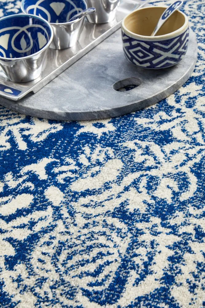 Mirage 358 Round Rug (Navy) by Rug Culture