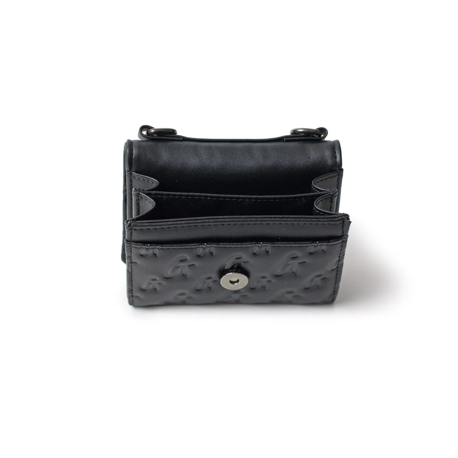 MONOGRAM GUNMETAL COMPACT WOC - BLACK