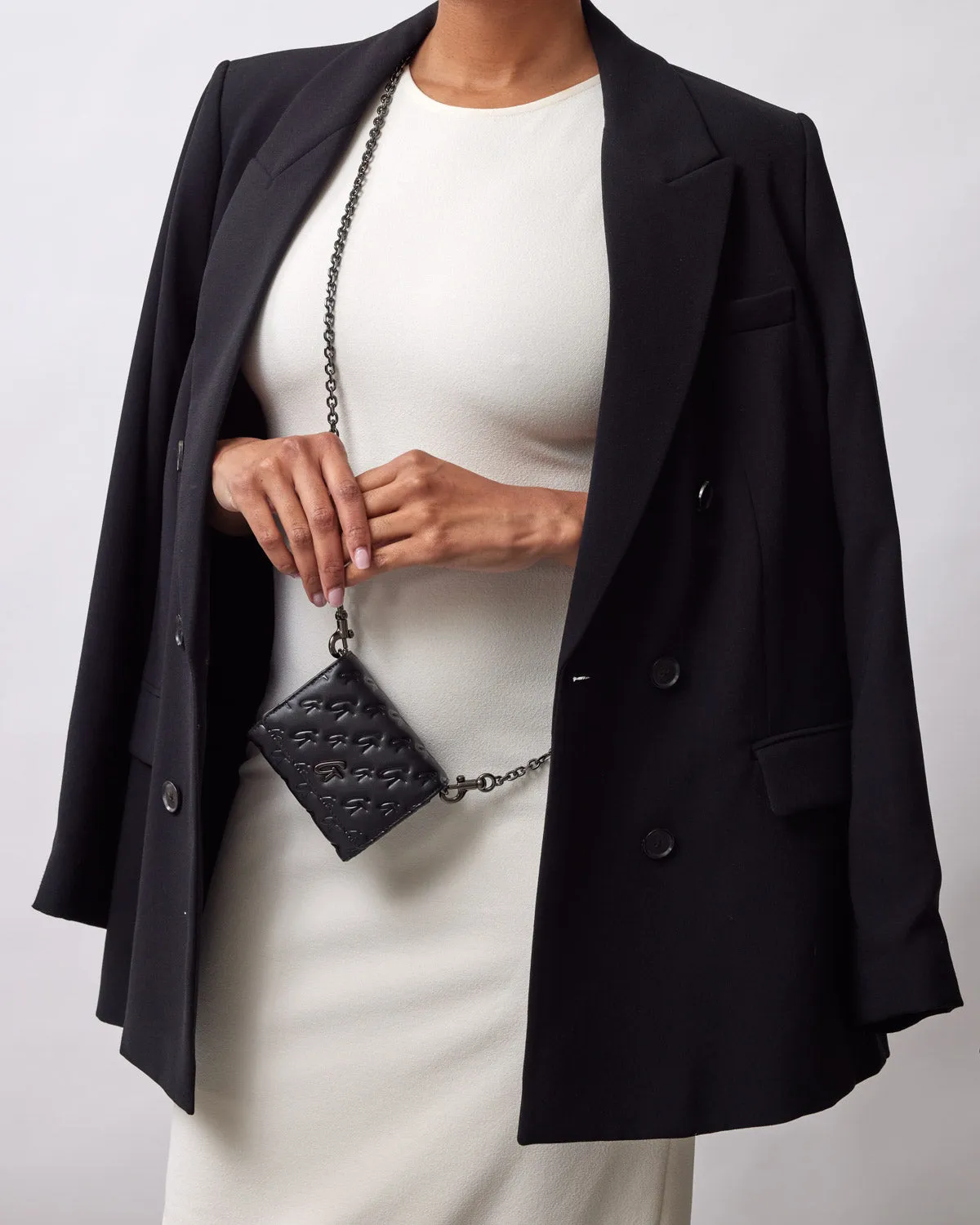 MONOGRAM GUNMETAL COMPACT WOC - BLACK