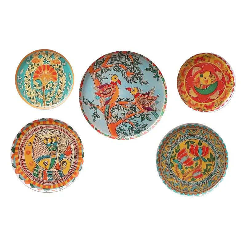 Mural Bageecha Wall Plate - Set Of Five
